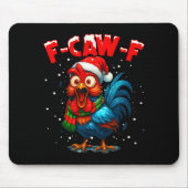 F-caw-f Funny Chicken Humor Rooster Meme Christmas Muismat (Voorkant)