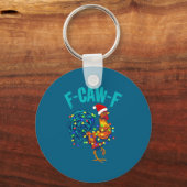 F-caw-f Funny Chicken Humor Rooster Meme Christmas Sleutelhanger (Voorkant)