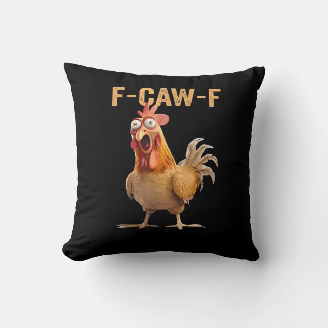 F Caw F Funny Chicken Humor Rooster Meme Classic Kussen (Voorkant)