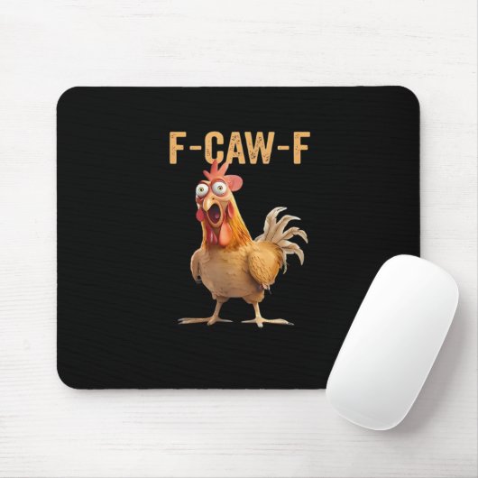 F Caw F Funny Chicken Humor Rooster Meme Classic Muismat (Met muis)