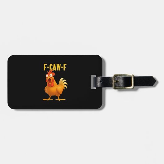 F Caw F Funny Chicken Meme Trendy Modern Style Bagagelabel (Voorkant horizontaal)