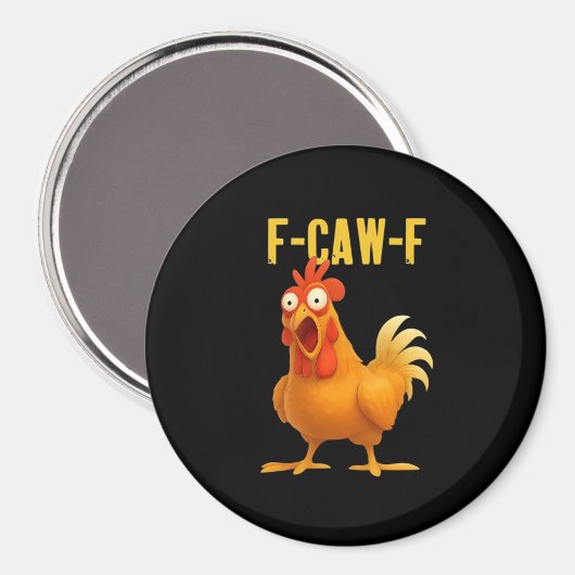 F Caw F Funny Chicken Meme Trendy Modern Style Magneet (Voorkant / Achterkant)
