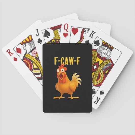 F Caw F Funny Chicken Meme Trendy Modern Style Pokerkaarten (Achterkant)
