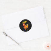 F Caw F Funny Chicken Meme Trendy Modern Style Ronde Sticker (Envelop)