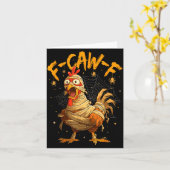 F-caw-f Funny Chicken Mummy Halloween Humor F-caw- Kaart (Gele Bloem)