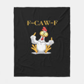 F-Caw-F Funny Chicken Retro Classic Fleece Deken (Voorkant)
