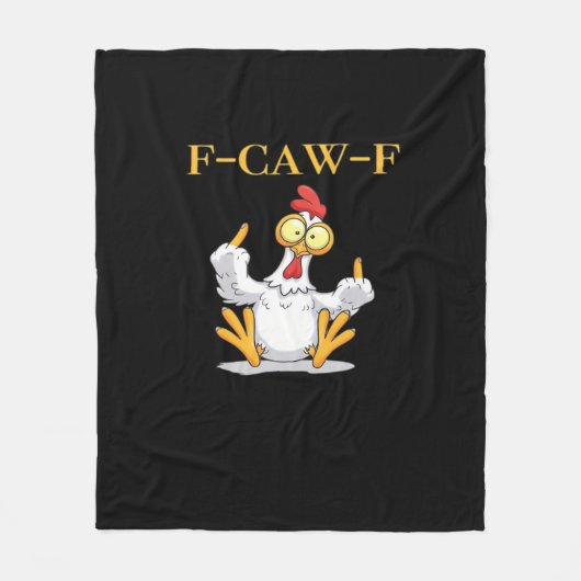 F-Caw-F Funny Chicken Retro Classic Fleece Deken (Voorkant)