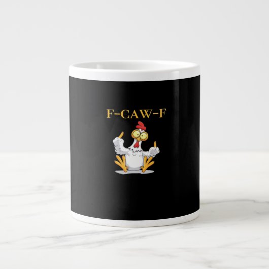 F-Caw-F Funny Chicken Retro Classic Grote Koffiekop (Voorkant)