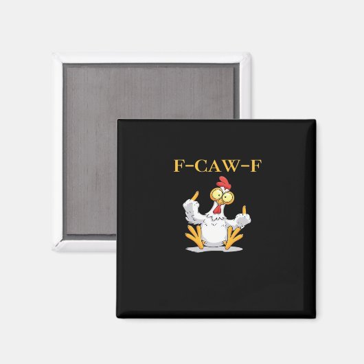F-Caw-F Funny Chicken Retro Classic Magneet (Voorkant / Achterkant)