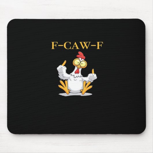 F-Caw-F Funny Chicken Retro Classic Muismat (Voorkant)