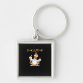 F-Caw-F Funny Chicken Retro Classic Sleutelhanger (Voorkant)