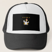 F-Caw-F Funny Chicken Retro Classic Trucker Pet (Voorkant)
