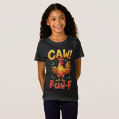 F-CAW-F Funny Chicken Rooster Grafisch Ontwerp T-shirt (Voorkant volledig)