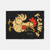 F Caw F Funny Chicken Rooster Men Women  Fleece Deken (Voorkant (Horizontaal))