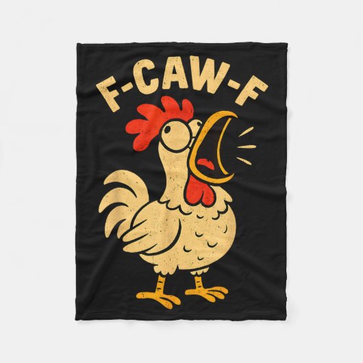 F Caw F Funny Chicken Rooster Men Women  Fleece Deken (Voorkant)
