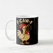 F Caw F Funny Chicken Rooster Men Women Koffiemok (Links)