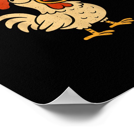 F Caw F Funny Chicken Rooster Men Women Poster (Hoek)