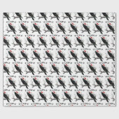 F-Caw-F Funny Christmas Black Crow Merry Xmas Cadeaupapier (Vlak)