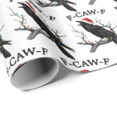 F-Caw-F Funny Christmas Black Crow Merry Xmas Cadeaupapier (Rol Hoek)