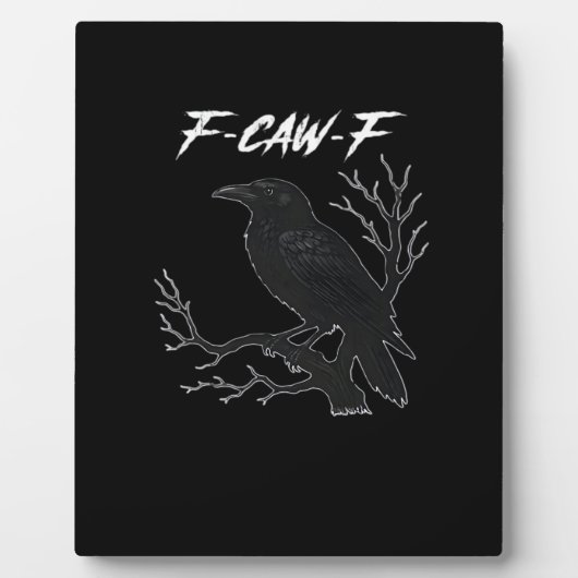 F-Caw-F Funny Crow Aesthetic Casual Fotoplaat (Voorkant)