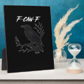 F-Caw-F Funny Crow Aesthetic Casual Fotoplaat (Zijkant)