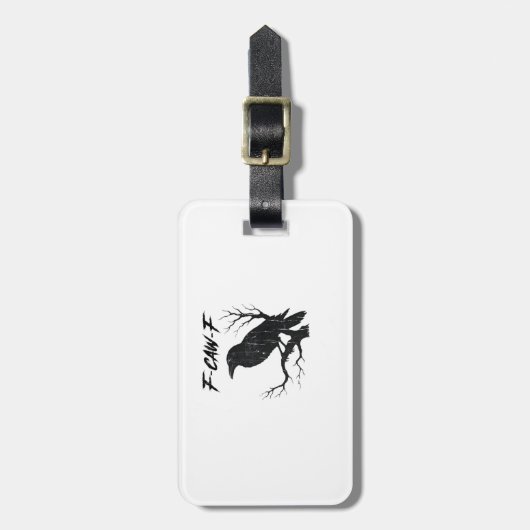 F-Caw-F Funny Crow Bagagelabel (Voorkant verticaal)