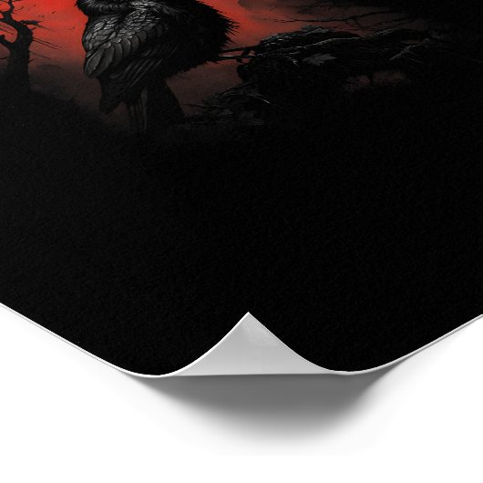 F-Caw-F Funny Crow Blood Moon Gothic Adult Humor Poster (Hoek)