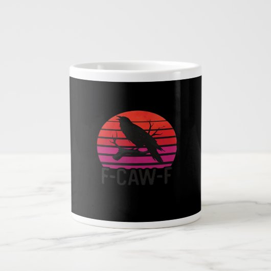 F-Caw-F Funny Crow Classic Minimal Clean Grote Koffiekop (Voorkant)