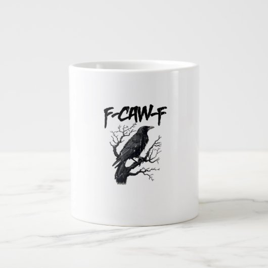 F-Caw-F Funny Crow Essential Cool Unique Grote Koffiekop (Voorkant)