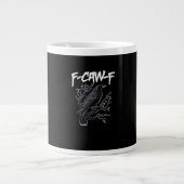 F-Caw-F Funny Crow Minimal Clean Grote Koffiekop (Voorkant)