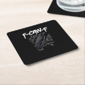 F-Caw-F Funny Crow Minimal Clean Kartonnen Onderzetters (Schuin)