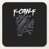 F-Caw-F Funny Crow Minimal Clean Kartonnen Onderzetters (Voorkant)