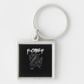 F-Caw-F Funny Crow Minimal Clean Sleutelhanger (Voorkant)