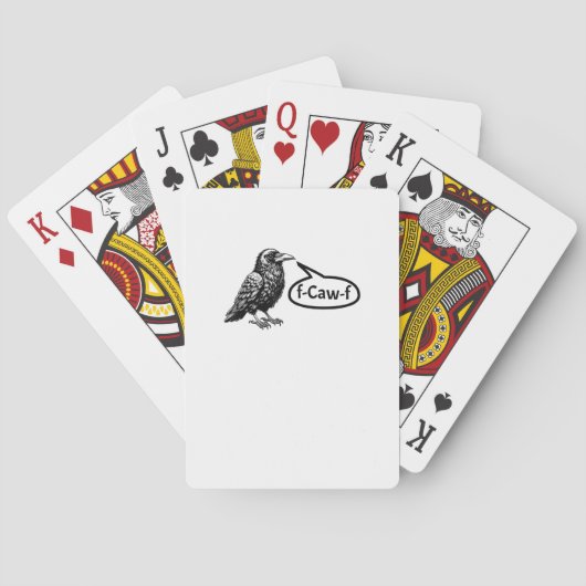 F-Caw-F Funny Crow Raven Pun F-Off Subtle F-Bomb Pokerkaarten (Achterkant)