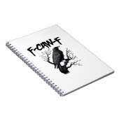 F Caw F Funny Crow Support Your Murder Graphic Notitieboek (Rechterzijde)