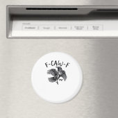 F Caw F Funny Crow Vintage Graphic Magneet (Insitu (Vaatwasser))