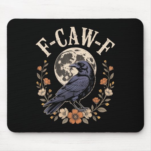 F-caw-f Funny Crows Night Bird Lovers Halloween Te Muismat (Voorkant)