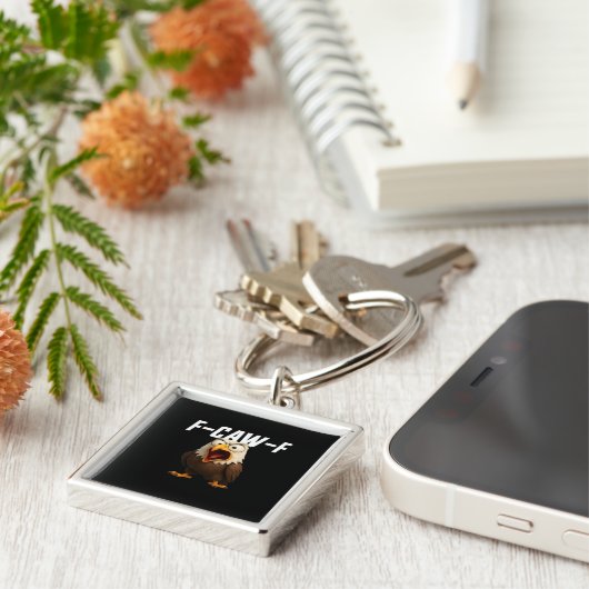 F-Caw-F Funny F-Caw-F Gear Retro Classic Sleutelhanger (Zijkant)