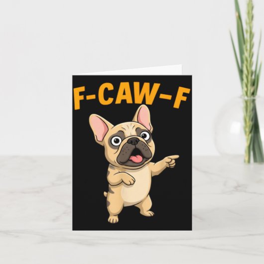 F-caw-f Funny French Bulldog Cartoon Humor Quote M Kaart (Voorkant)