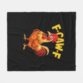 F-Caw-F Funny Humor Quote Rooster Meme Chicken Lov Fleece Deken (Voorkant (Horizontaal))