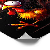 F-caw-f Funny Idea For Work Humor Rooster Coffee Poster (Hoek)