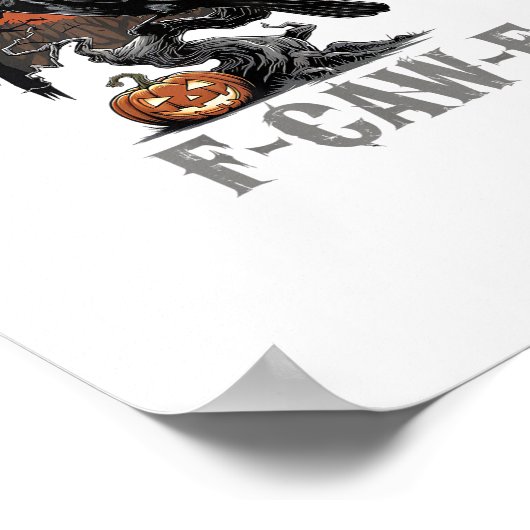 F-Caw-F Funny Raven Gothic Crow Bird Halloween Tre Poster (Hoek)