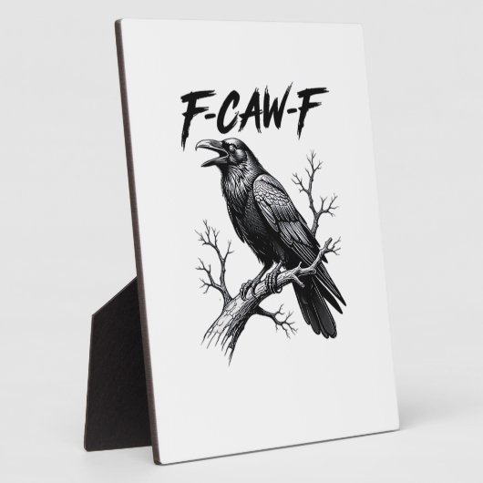F-Caw-F Funny Raven Pun F-Caw-F Creative Graphic Fotoplaat (Zijkant)