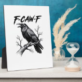 F-Caw-F Funny Raven Pun F-Caw-F Creative Graphic Fotoplaat (Zijkant)