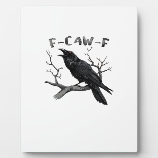 F-Caw-F Funny Raven Pun Gothic Crow Humor Aestheti Fotoplaat (Voorkant)