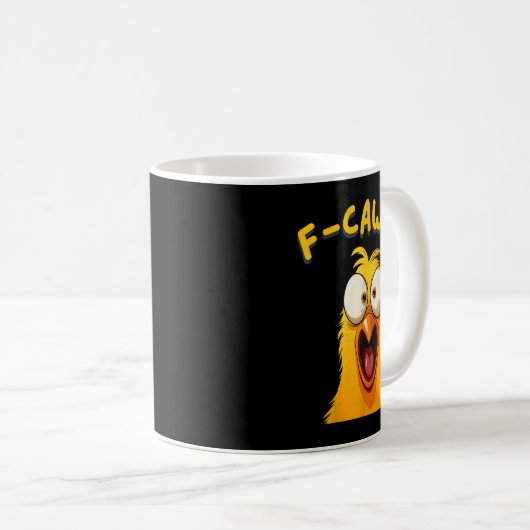 F-caw-f Funny Rooster Chicken Boerderij Fcawf Anim Koffiemok (Voorkant rechts)