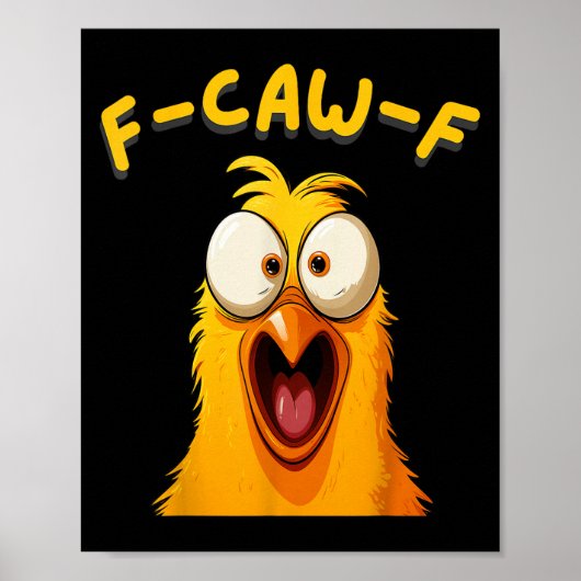 F-caw-f Funny Rooster Chicken Boerderij Fcawf Anim Poster (Voorkant)