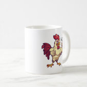 F-Caw-F Funny Rooster Flex Your Feathers Mug Koffiemok (Voorkant rechts)
