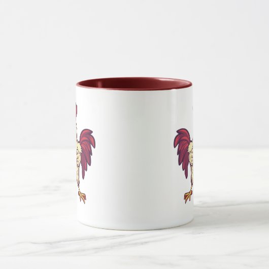 F-Caw-F Funny Rooster Flex Your Feathers Mug Mok (Midden)