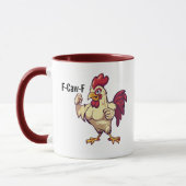 F-Caw-F Funny Rooster Flex Your Feathers Mug Mok (Links)